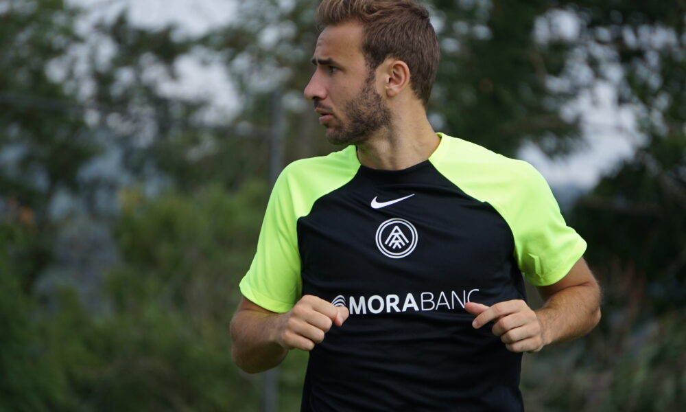 Samper en l'entrenament d'ahir a Les Preses