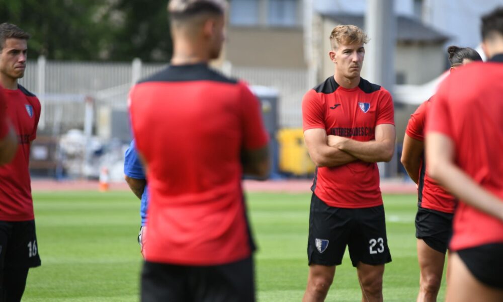 Un moment del darrer entrenament d'ahir de l'Inter Escaldes