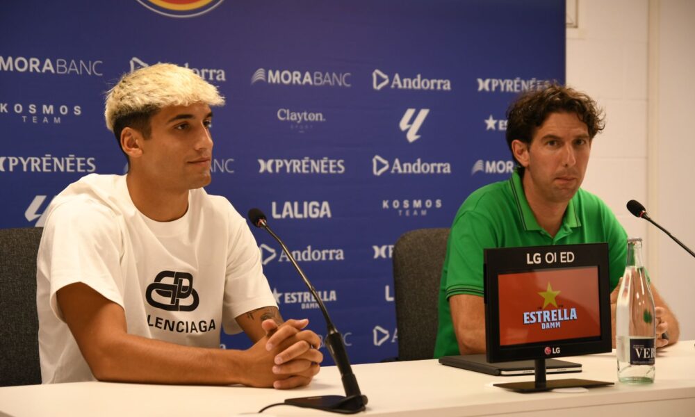 Iker Benito i Jaume Nogués durant la roda de premsa d'avui