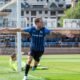 Adri Gallego celebrant el primer gol de l'Inter