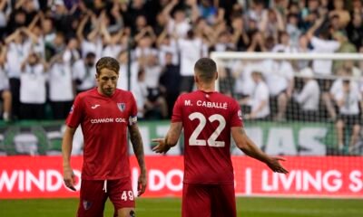 Un instant del partit entre l'Hibernian i l'Inter