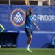 Sarabia en un entrenament de l'FC Andorra previ al duel davant l'Sporting / FC ANDORRA