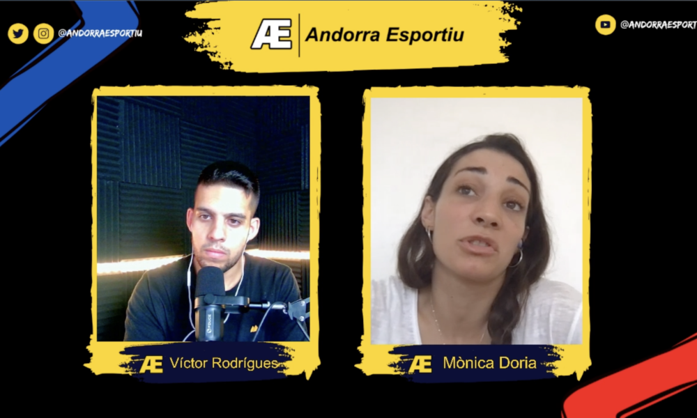 Un instant de l'entrevista de Mònica Doria a la Mitja Part