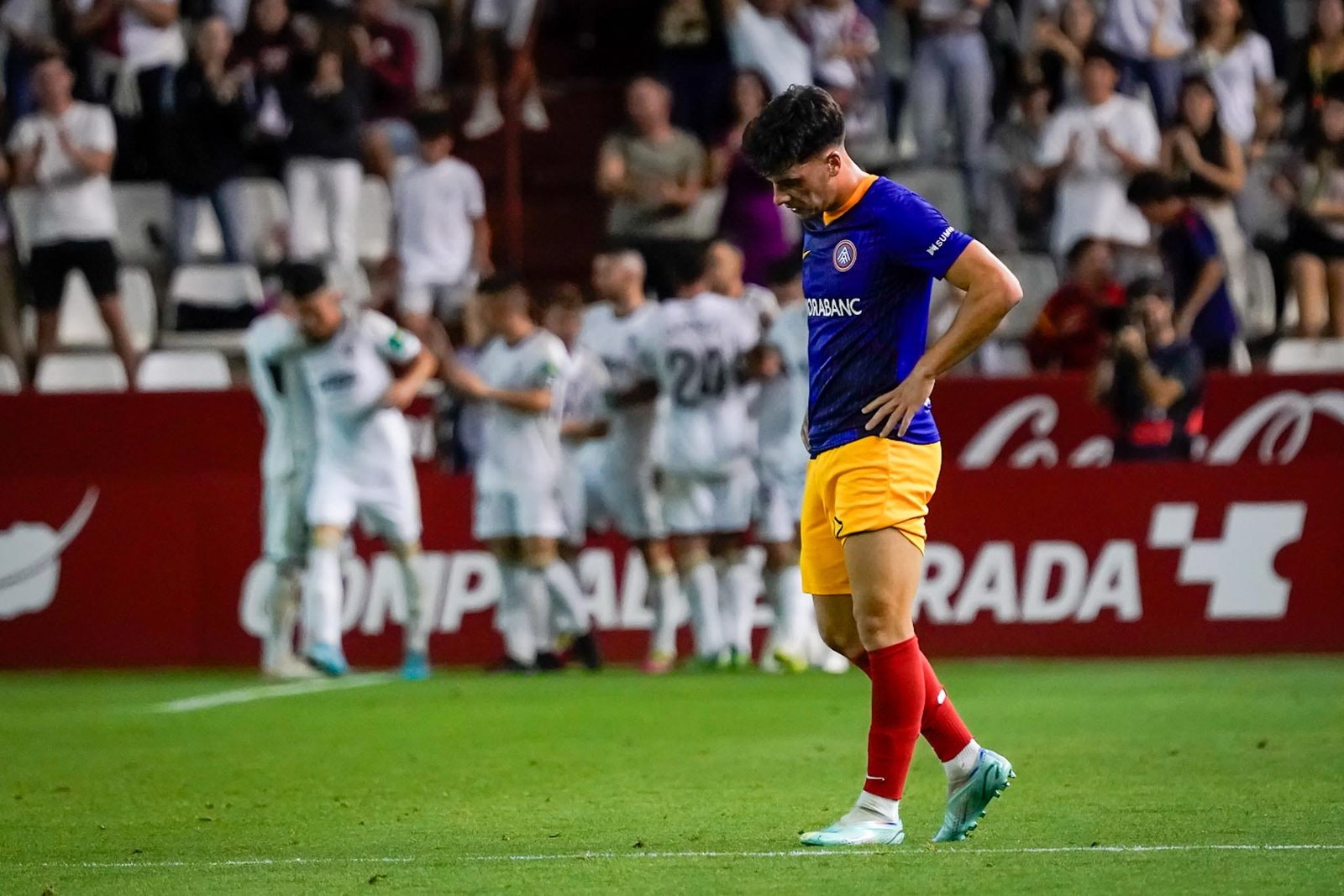 Un instant de la celebració d'un dels gols de l'Albacete / FCA