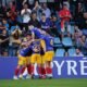 Celebració de l'equip en el gol de Lobete / FCA