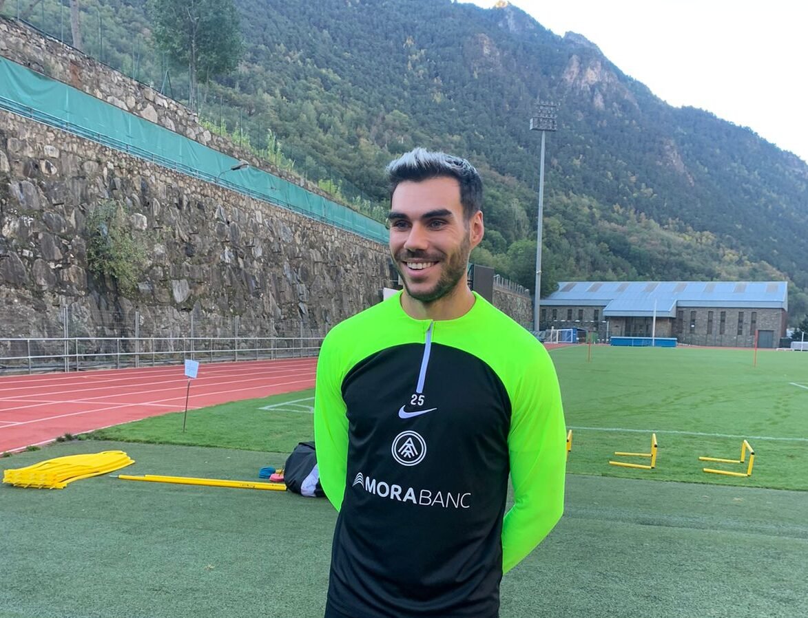 Dani Martín abans de l'entrenament d'avui