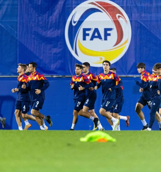 La selecció absoluta en l'entrenament d'avui / FAF