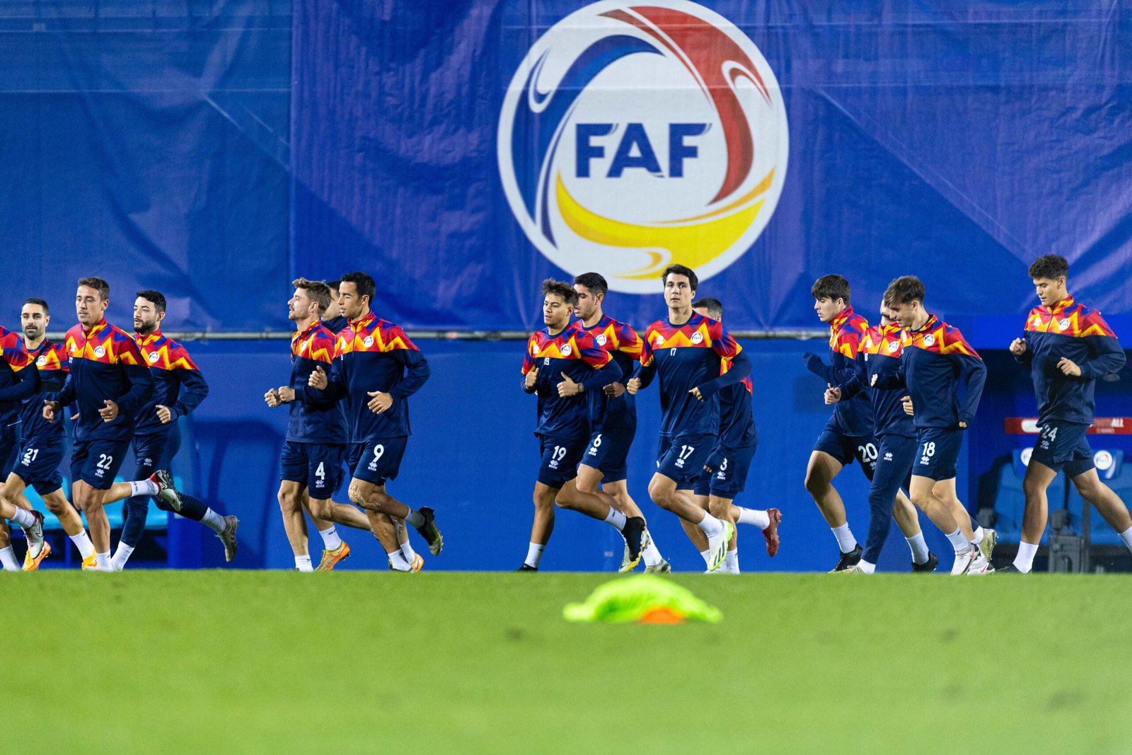 La selecció absoluta en l'entrenament d'avui / FAF