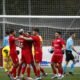 Celebració dels jugadors de l'FC Santa Coloma d'un dels gols del derbi / FAF