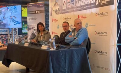 Eva Sansa, Xavier Espot i Patrick Frases durant la presentació de la Comapedrosa Andorra