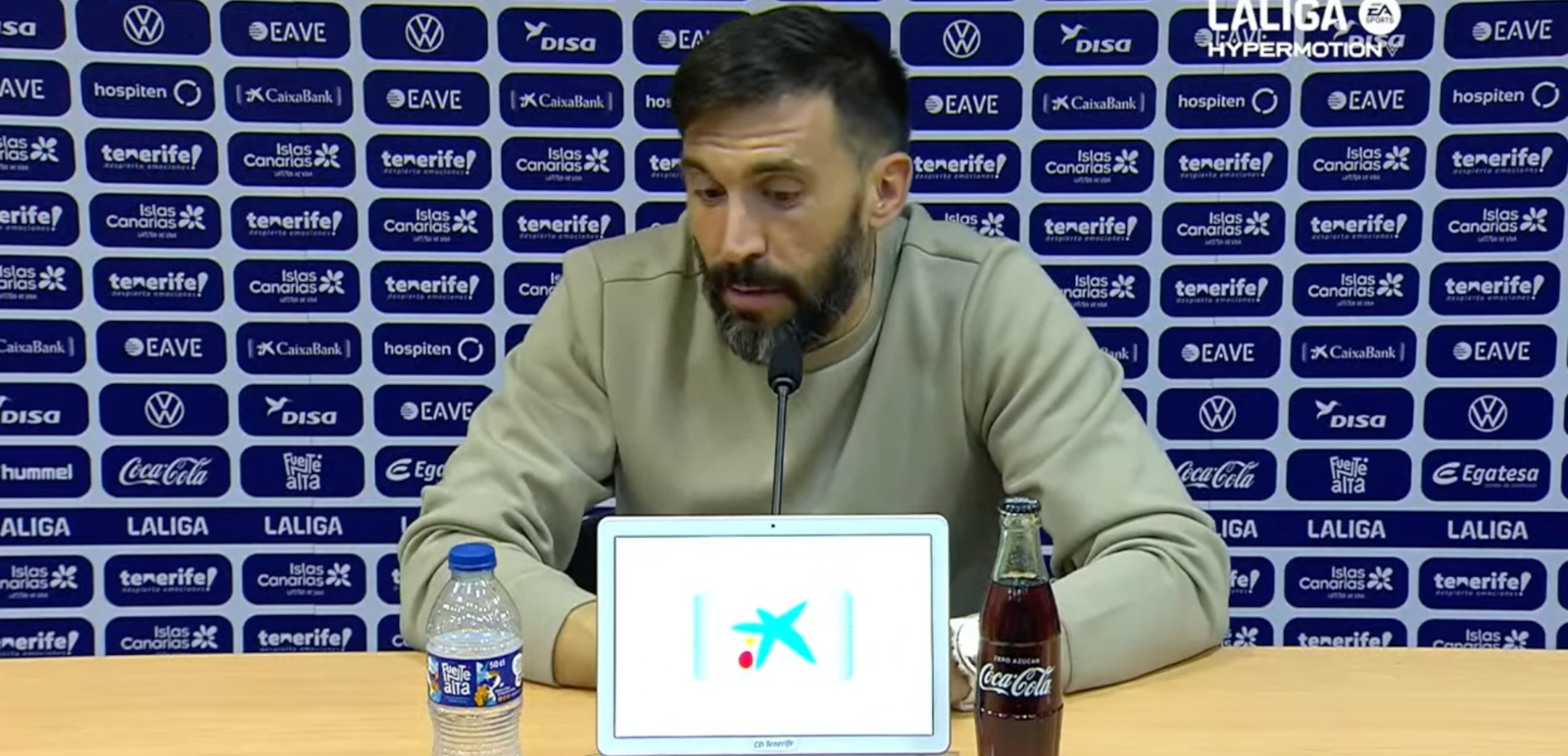 Sarabia a la roda de premsa després del partit davant el Tenerife