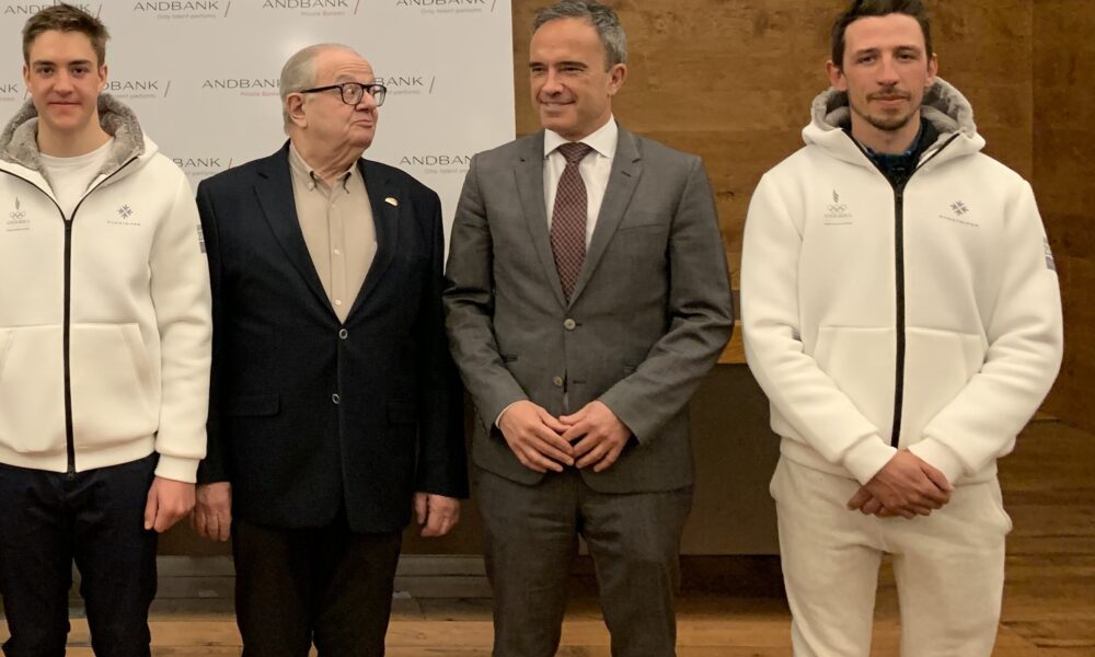 Salva Cornella, Jaume Martí, Alain Cabanes i Aitor Molera a l'acte a Andbank. D'esquerra a dreta