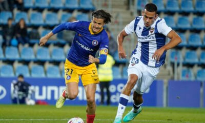 Una imatge del partit d'anada entre l'Andorra i el Llevant