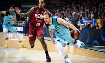 Rafa Luz en una acció al partit d'anada davant l'UCAM Múrcia / BCA