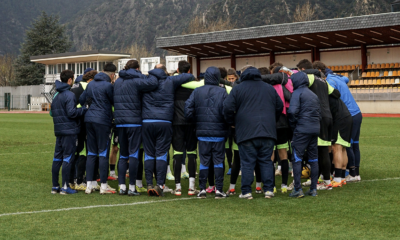 L'equip en el darrer entrenament abans de rebre el Valladolid / FCA