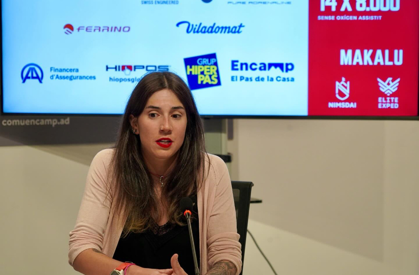 Stefi Troguet en la presentació del repte al Comú d'Encamp / FOTO: Comú d'Encamp