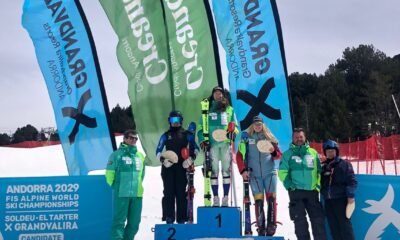 Podi femení amb Carla Mijares campiona d'Andorra d'SL FOTO FAE