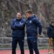 Toni Astorgano amb Ferran Costa avui a l'entrenament / FCA