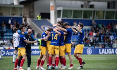Els jugadors de l'Andorra celebrant el gol de Karrikaburu / FCA