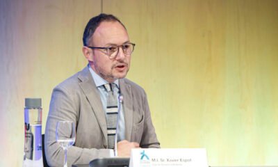 El Cap de Govern, Xavier Espot, en la roda de premsa de balanç de la votació per al Mundial d'esquí alpí del 2029 / Govern d'Andorra