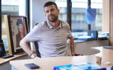 Gerard Piqué durant l'entrevista d'Andorra Esportiu