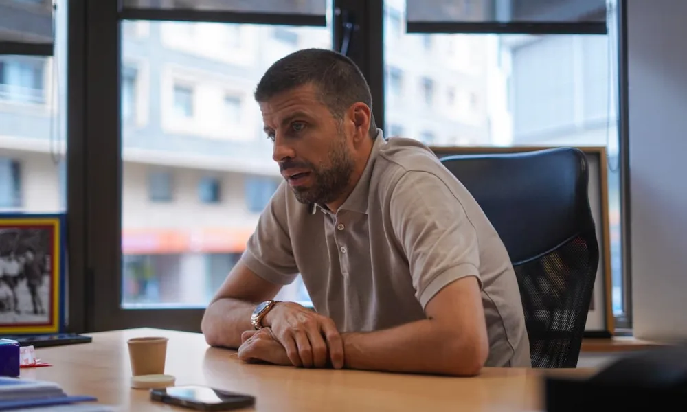 Gerard Piqué durant l'entrevista d'Andorra Esportiu