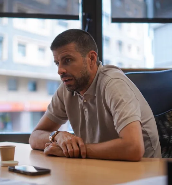 Gerard Piqué durant l'entrevista d'Andorra Esportiu