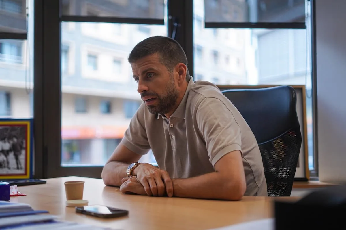 Gerard Piqué durant l'entrevista d'Andorra Esportiu